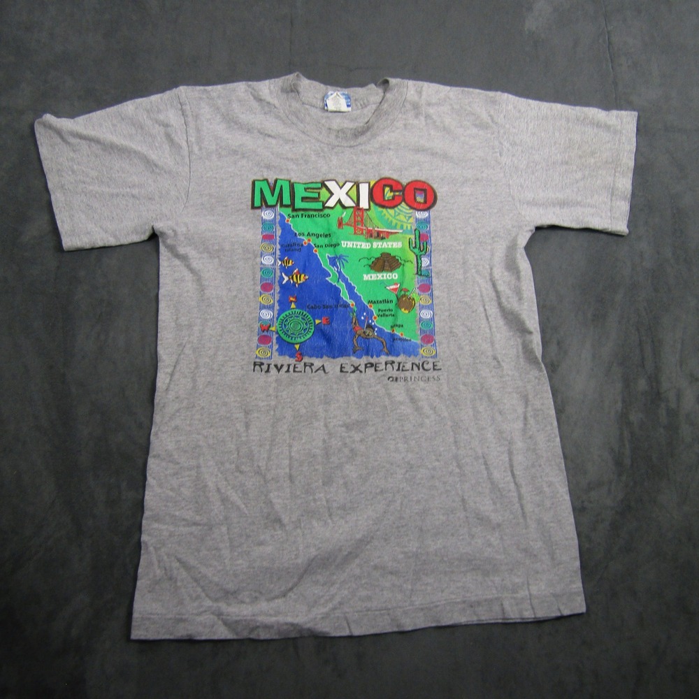 Princess Cruises T-Shirt Men Small Gray Mexico Riviera Experience Single Stitch